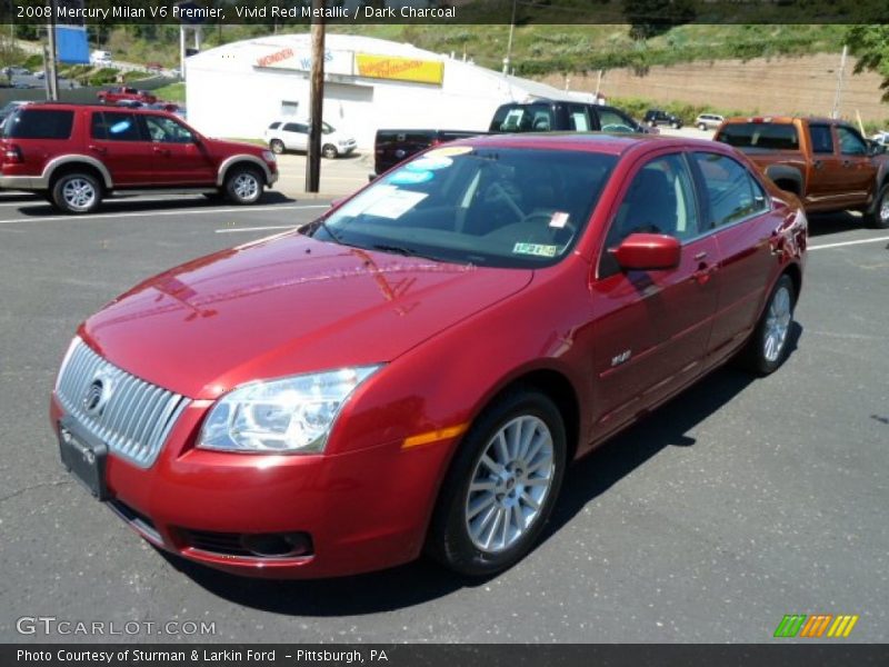 Vivid Red Metallic / Dark Charcoal 2008 Mercury Milan V6 Premier