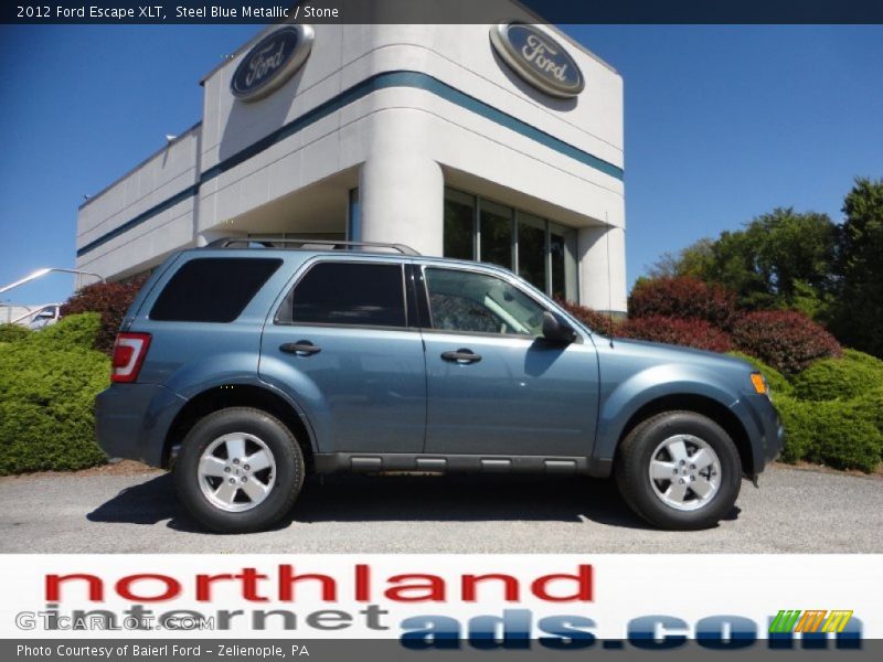 Steel Blue Metallic / Stone 2012 Ford Escape XLT