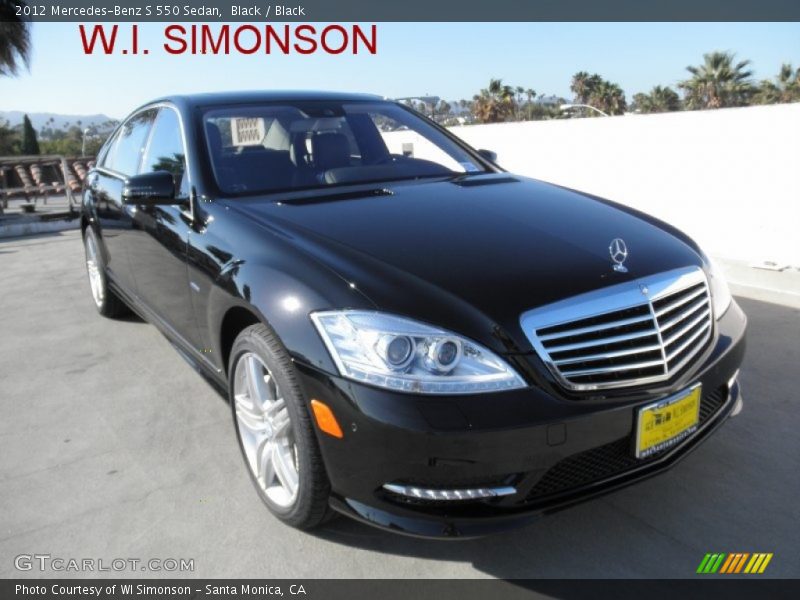 Black / Black 2012 Mercedes-Benz S 550 Sedan
