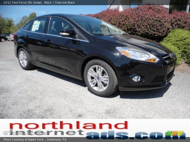 Black / Charcoal Black 2012 Ford Focus SEL Sedan