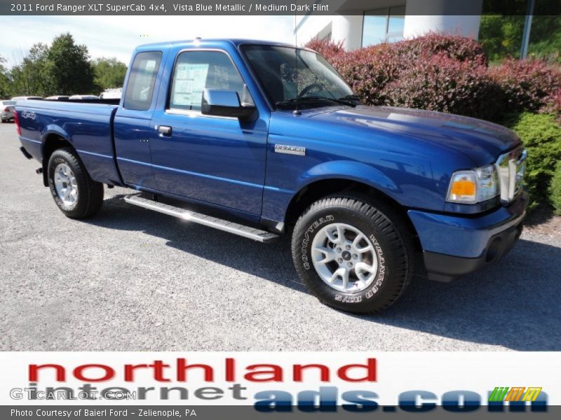 Vista Blue Metallic / Medium Dark Flint 2011 Ford Ranger XLT SuperCab 4x4