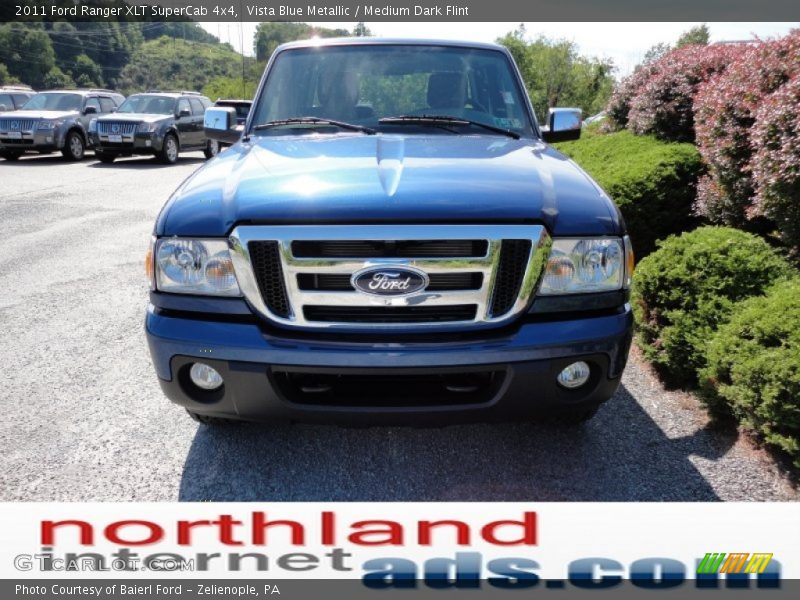 Vista Blue Metallic / Medium Dark Flint 2011 Ford Ranger XLT SuperCab 4x4