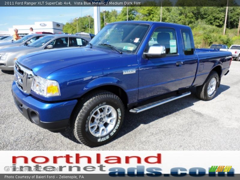 Vista Blue Metallic / Medium Dark Flint 2011 Ford Ranger XLT SuperCab 4x4