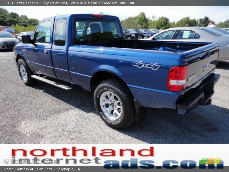 Vista Blue Metallic / Medium Dark Flint 2011 Ford Ranger XLT SuperCab 4x4