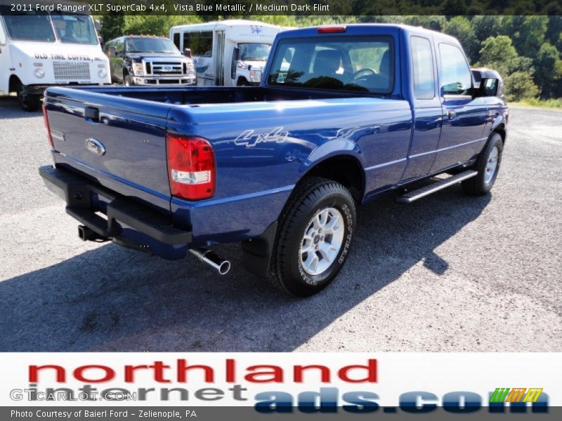 Vista Blue Metallic / Medium Dark Flint 2011 Ford Ranger XLT SuperCab 4x4