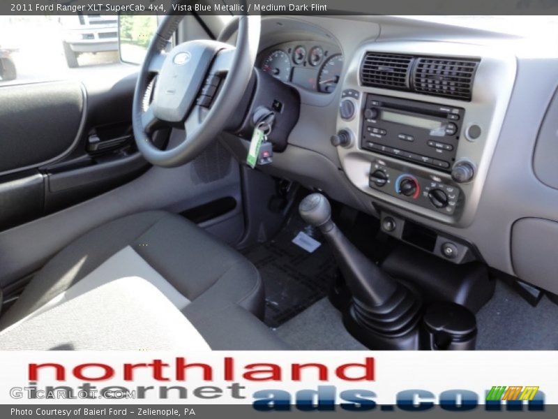 Vista Blue Metallic / Medium Dark Flint 2011 Ford Ranger XLT SuperCab 4x4