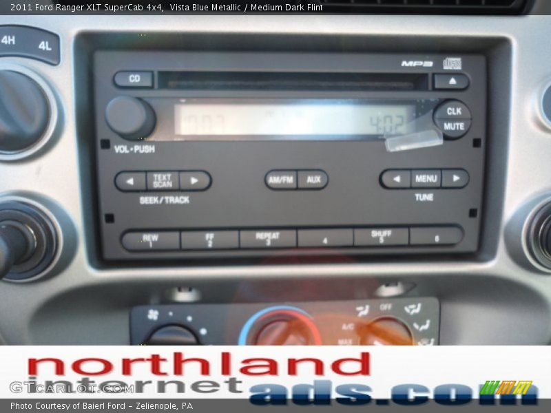 Vista Blue Metallic / Medium Dark Flint 2011 Ford Ranger XLT SuperCab 4x4