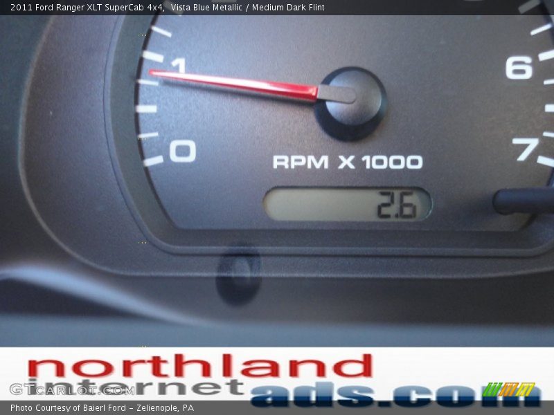 Vista Blue Metallic / Medium Dark Flint 2011 Ford Ranger XLT SuperCab 4x4