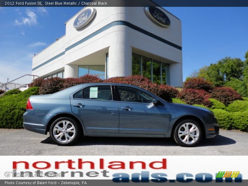 Steel Blue Metallic / Charcoal Black 2012 Ford Fusion SE