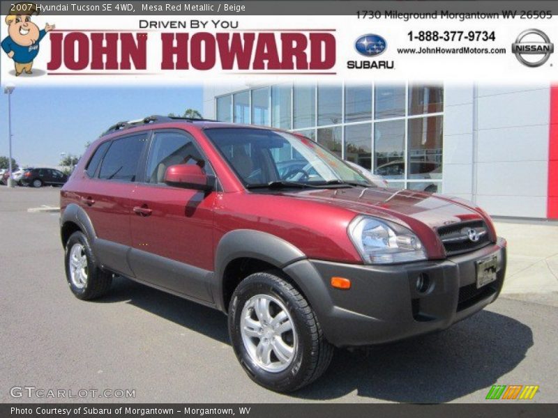 Mesa Red Metallic / Beige 2007 Hyundai Tucson SE 4WD