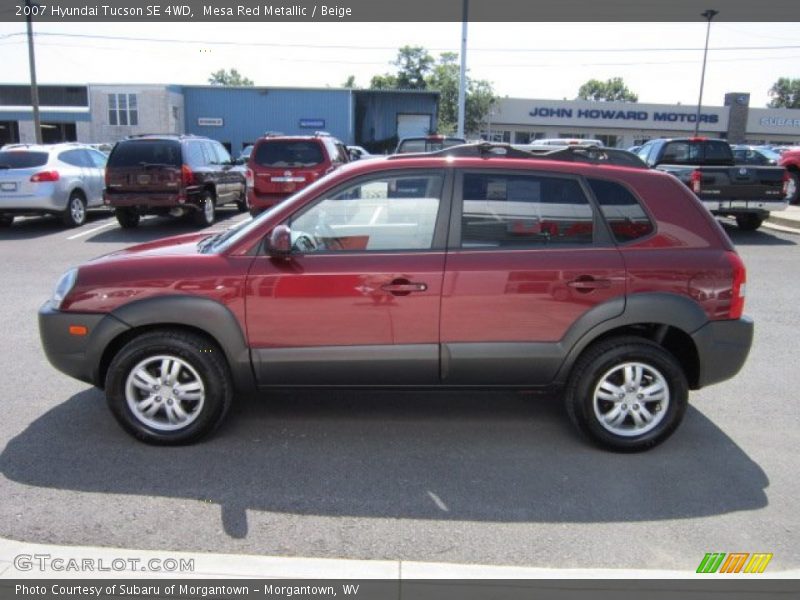 Mesa Red Metallic / Beige 2007 Hyundai Tucson SE 4WD