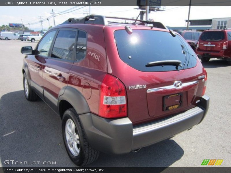 Mesa Red Metallic / Beige 2007 Hyundai Tucson SE 4WD