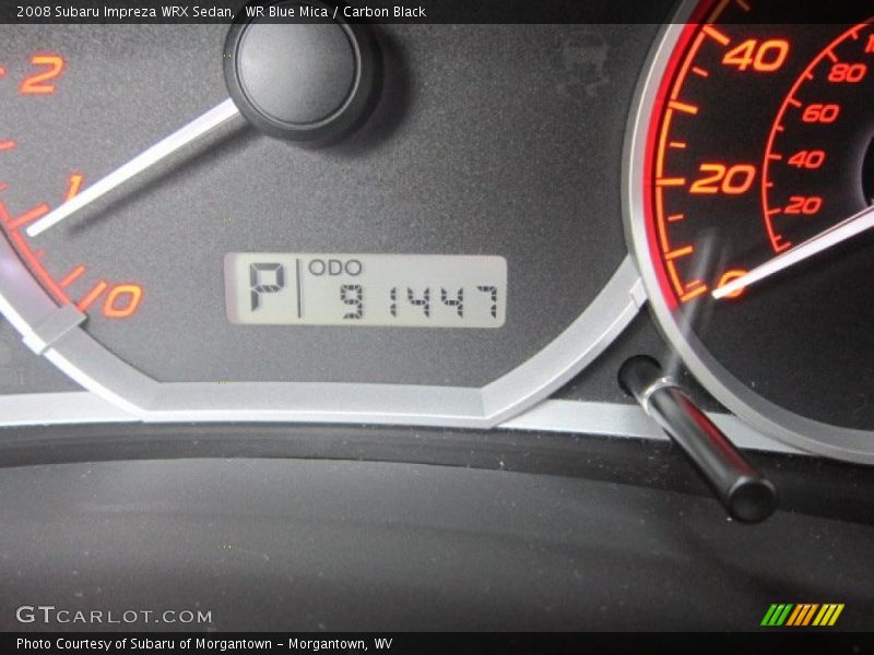 WR Blue Mica / Carbon Black 2008 Subaru Impreza WRX Sedan