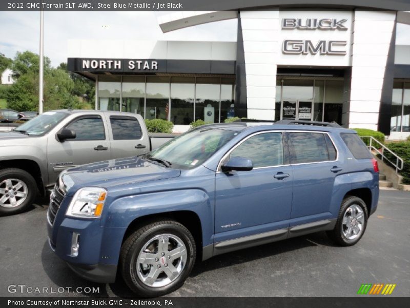 Steel Blue Metallic / Jet Black 2012 GMC Terrain SLT AWD