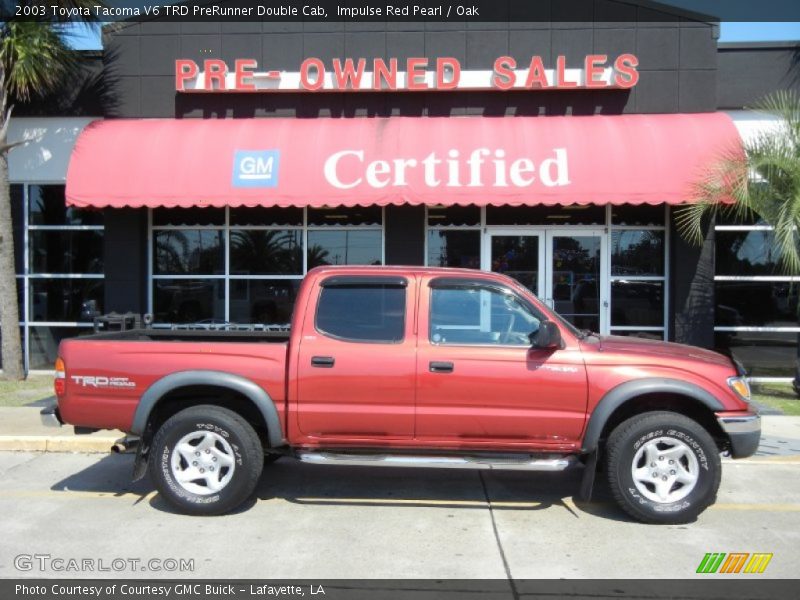 Impulse Red Pearl / Oak 2003 Toyota Tacoma V6 TRD PreRunner Double Cab