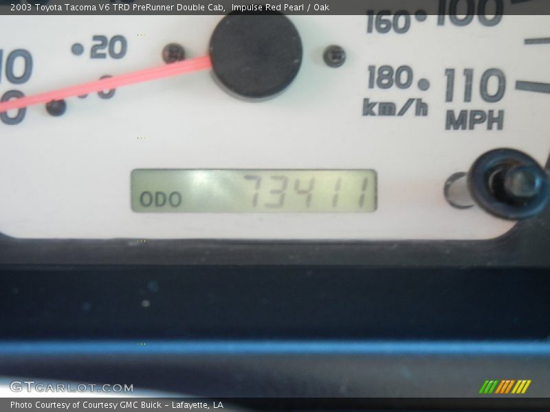 Impulse Red Pearl / Oak 2003 Toyota Tacoma V6 TRD PreRunner Double Cab