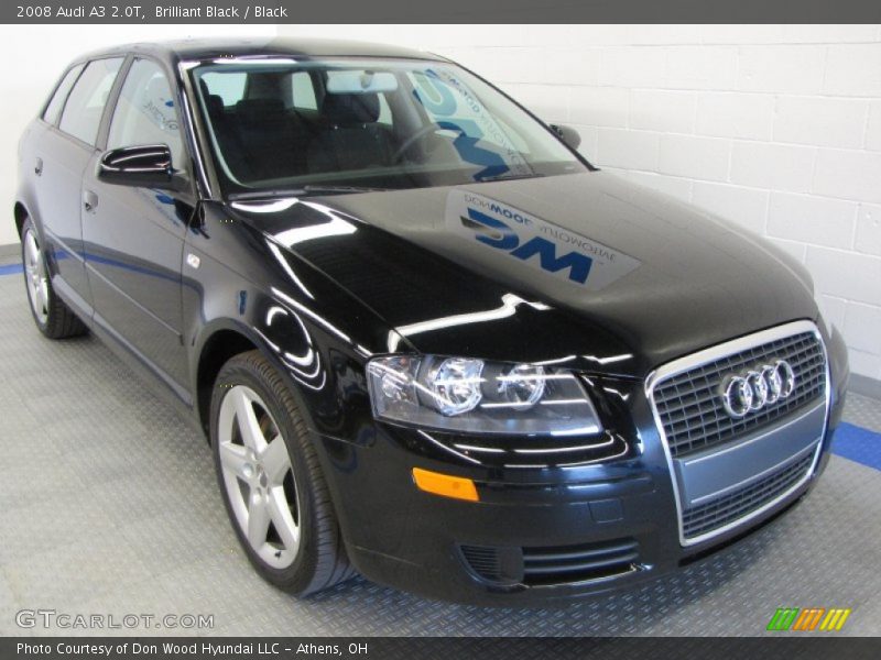 Brilliant Black / Black 2008 Audi A3 2.0T