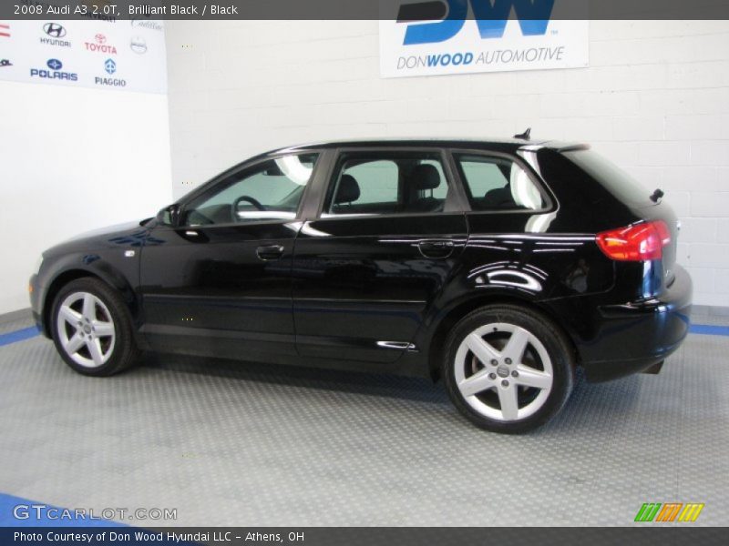 Brilliant Black / Black 2008 Audi A3 2.0T