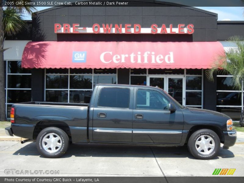 Carbon Metallic / Dark Pewter 2005 GMC Sierra 1500 SLE Crew Cab