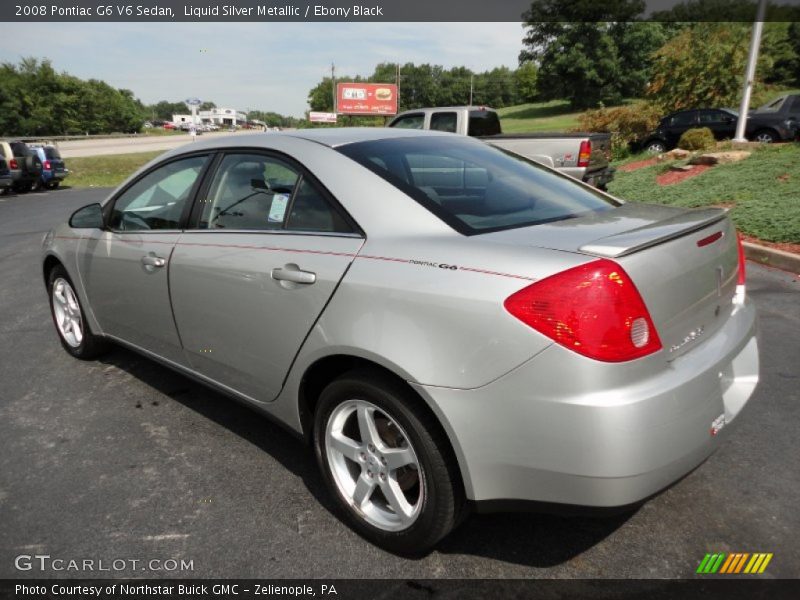 Liquid Silver Metallic / Ebony Black 2008 Pontiac G6 V6 Sedan