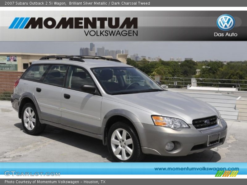 Brilliant Silver Metallic / Dark Charcoal Tweed 2007 Subaru Outback 2.5i Wagon