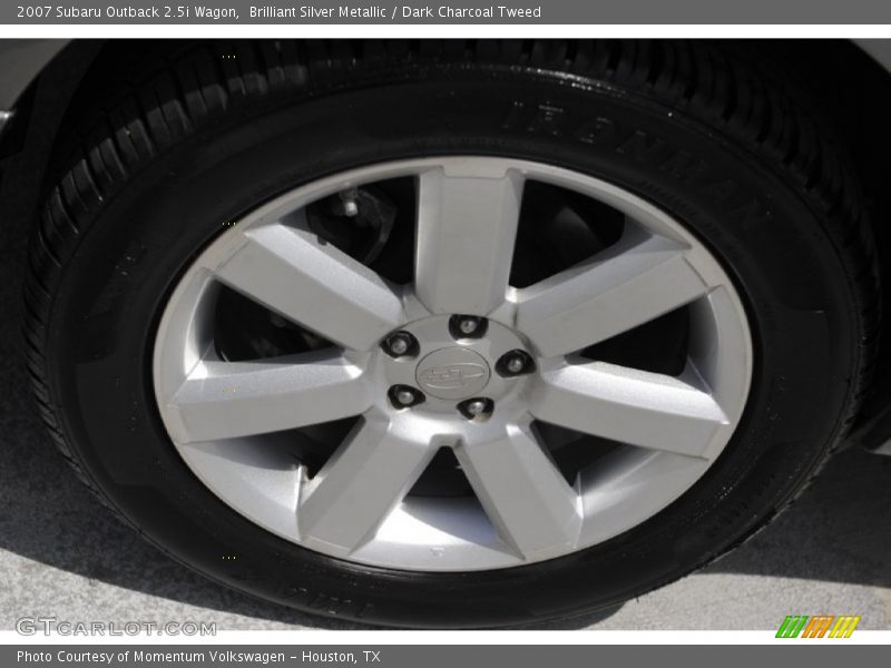 Brilliant Silver Metallic / Dark Charcoal Tweed 2007 Subaru Outback 2.5i Wagon