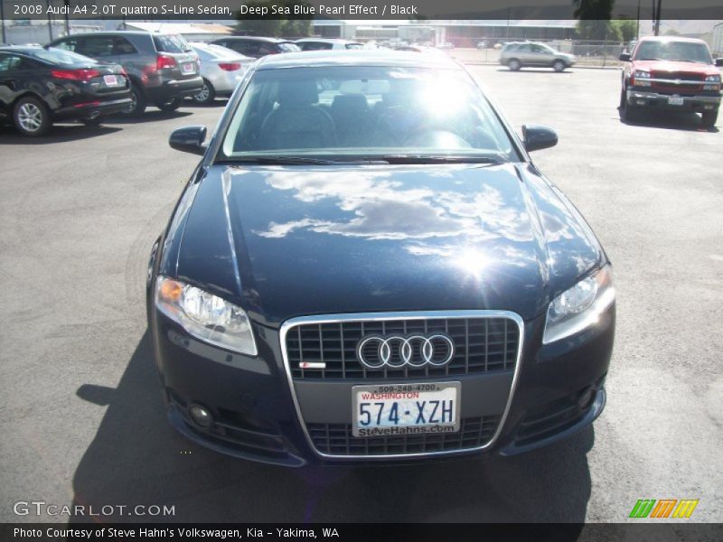 Deep Sea Blue Pearl Effect / Black 2008 Audi A4 2.0T quattro S-Line Sedan