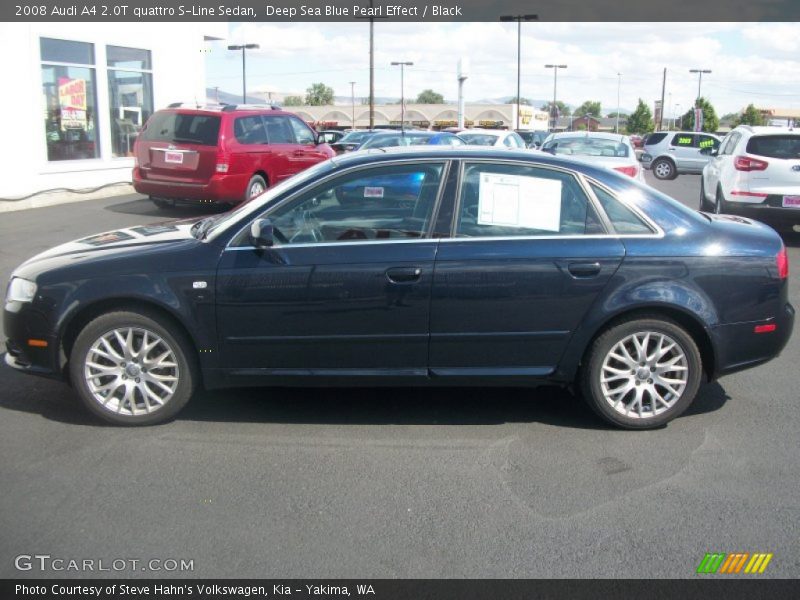 Deep Sea Blue Pearl Effect / Black 2008 Audi A4 2.0T quattro S-Line Sedan