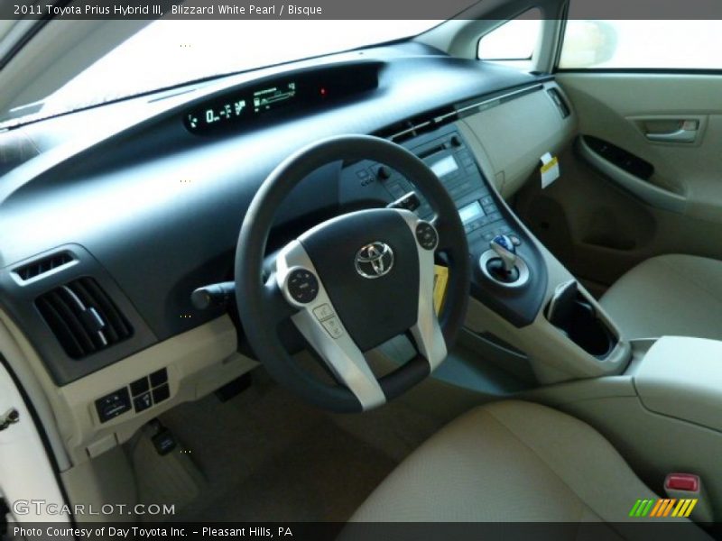 Blizzard White Pearl / Bisque 2011 Toyota Prius Hybrid III