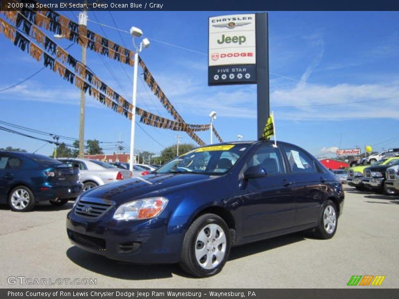 Deep Ocean Blue / Gray 2008 Kia Spectra EX Sedan