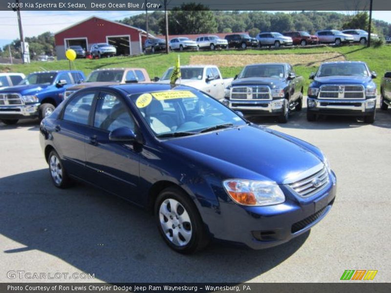 Deep Ocean Blue / Gray 2008 Kia Spectra EX Sedan