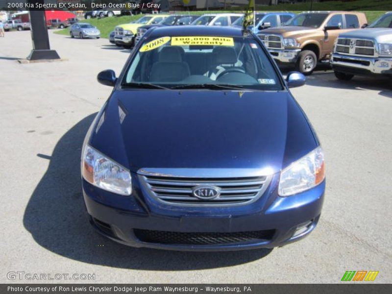 Deep Ocean Blue / Gray 2008 Kia Spectra EX Sedan