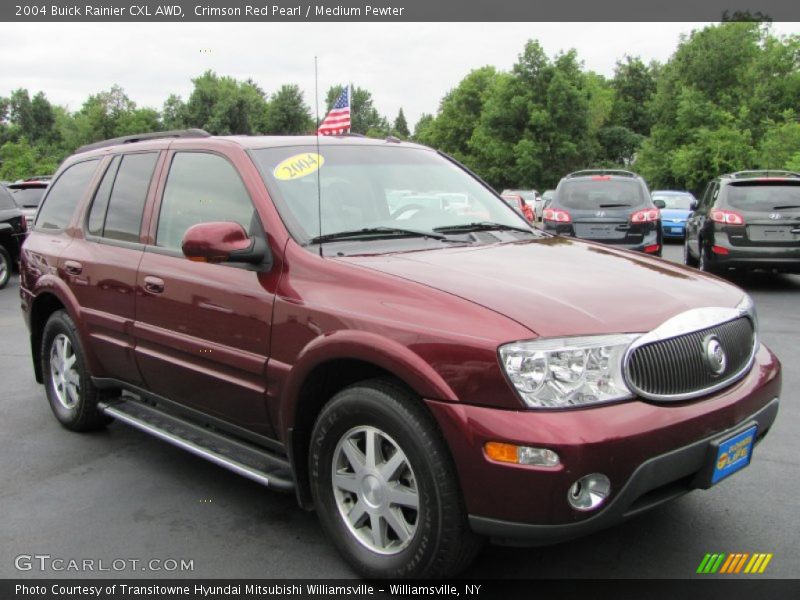 Crimson Red Pearl / Medium Pewter 2004 Buick Rainier CXL AWD