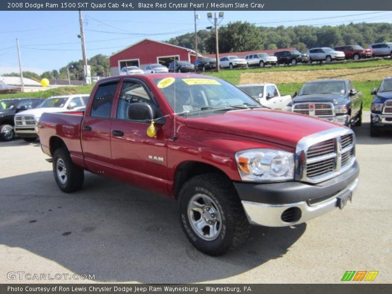 Blaze Red Crystal Pearl / Medium Slate Gray 2008 Dodge Ram 1500 SXT Quad Cab 4x4