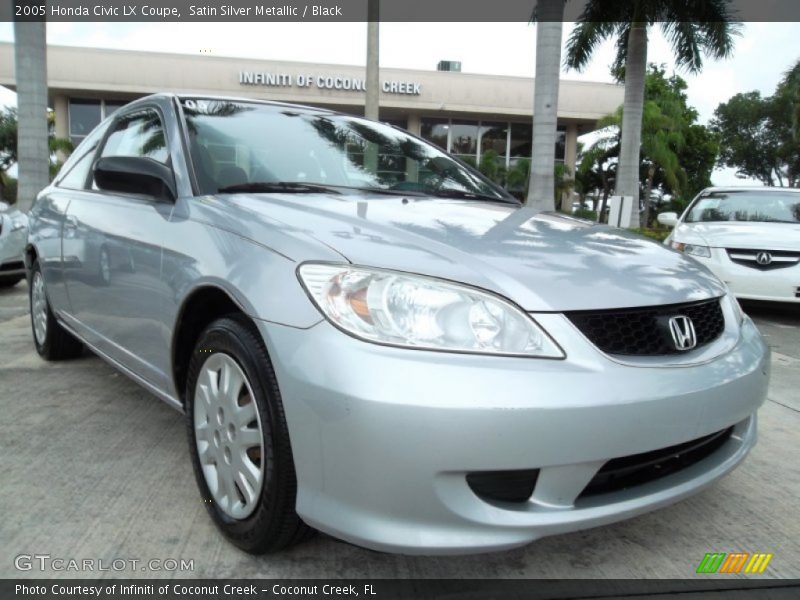 Satin Silver Metallic / Black 2005 Honda Civic LX Coupe