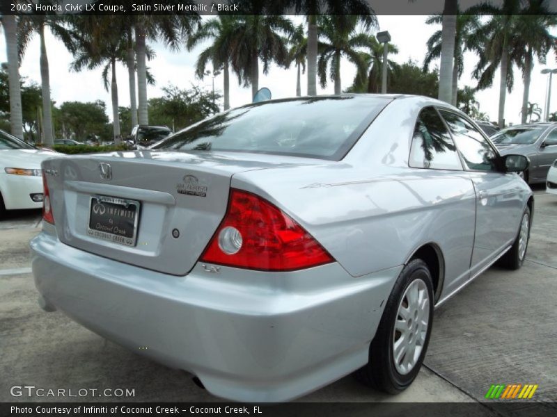 Satin Silver Metallic / Black 2005 Honda Civic LX Coupe