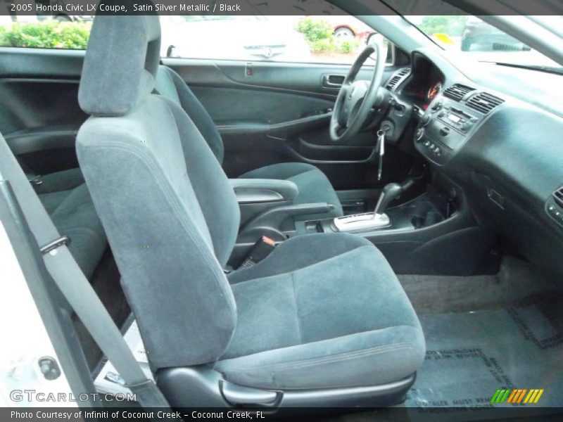 Satin Silver Metallic / Black 2005 Honda Civic LX Coupe