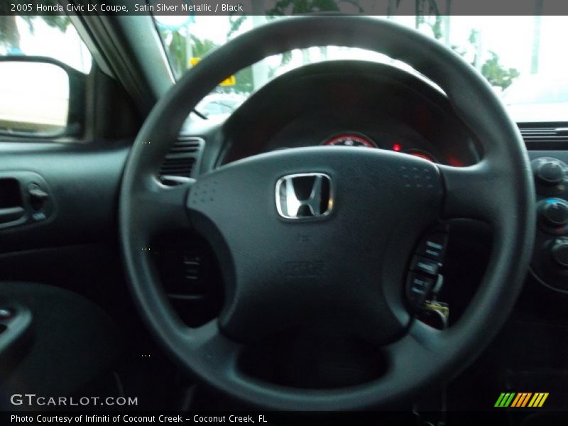 Satin Silver Metallic / Black 2005 Honda Civic LX Coupe