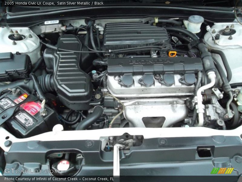 Satin Silver Metallic / Black 2005 Honda Civic LX Coupe