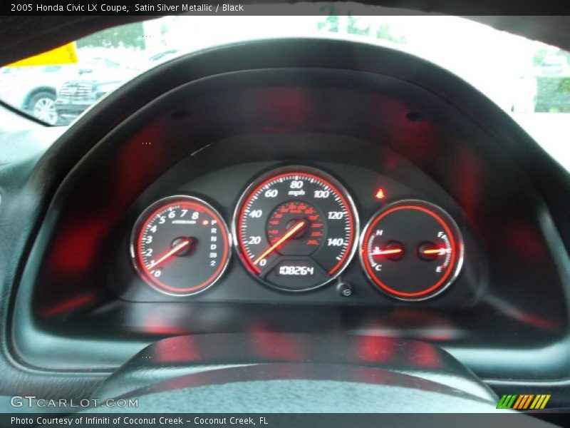 Satin Silver Metallic / Black 2005 Honda Civic LX Coupe