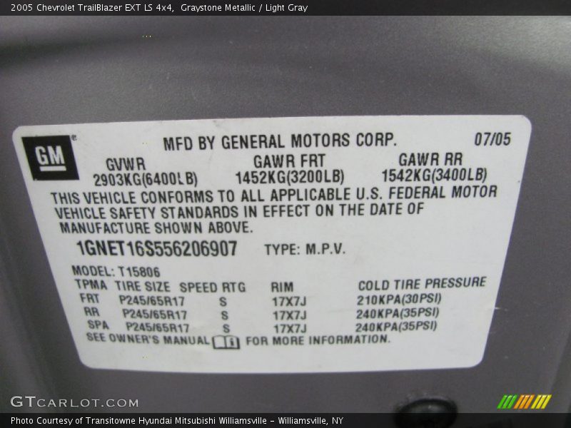 Graystone Metallic / Light Gray 2005 Chevrolet TrailBlazer EXT LS 4x4