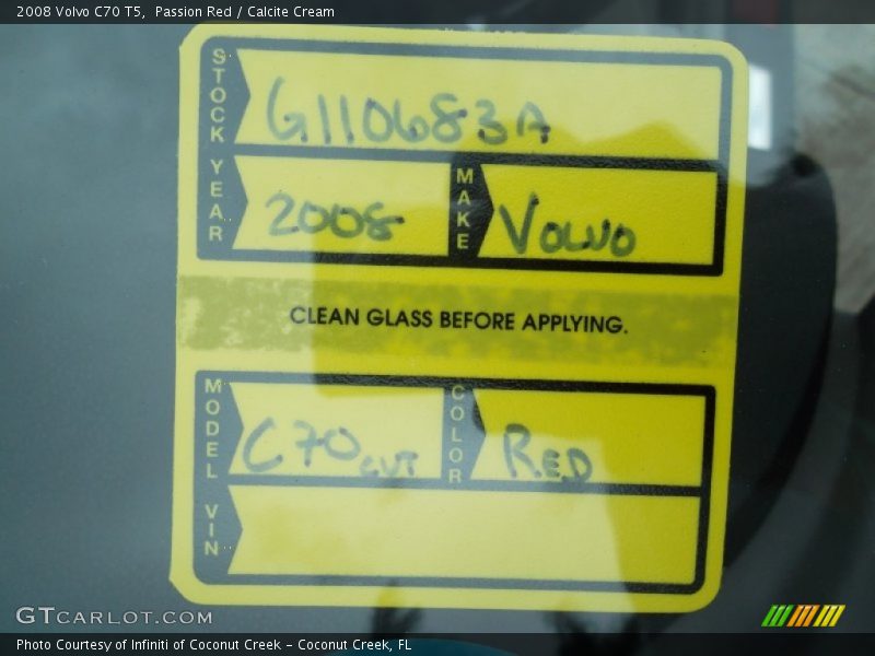 Passion Red / Calcite Cream 2008 Volvo C70 T5
