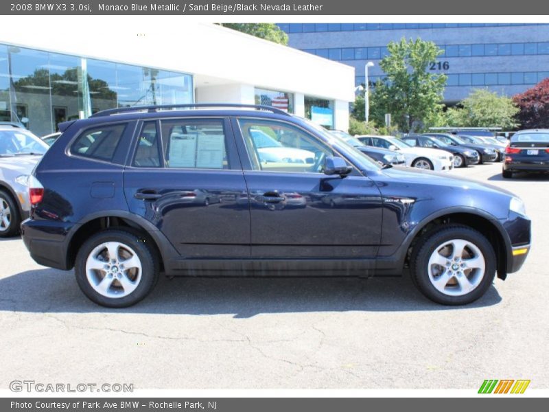 Monaco Blue Metallic / Sand Beige/Black Nevada Leather 2008 BMW X3 3.0si