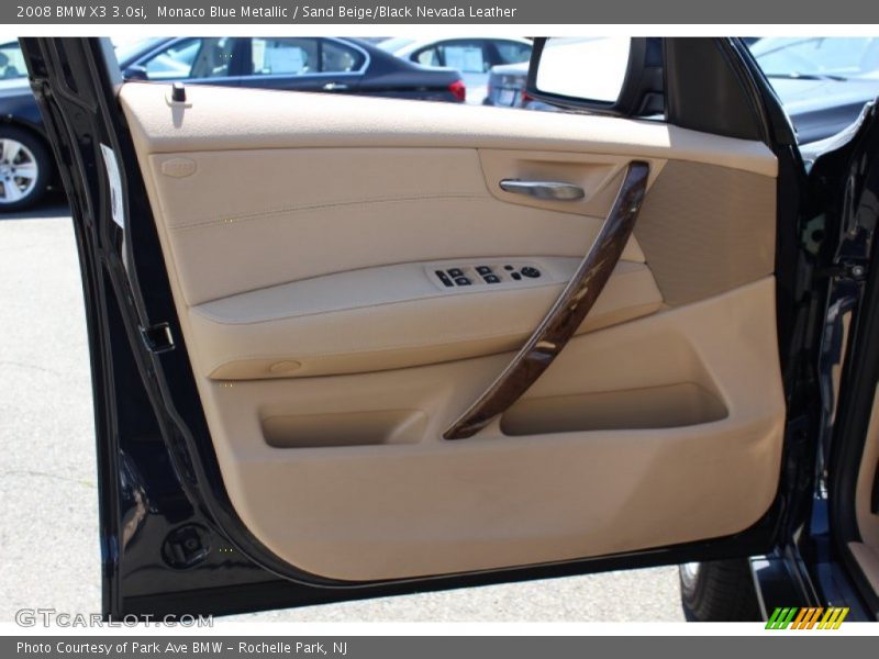 Monaco Blue Metallic / Sand Beige/Black Nevada Leather 2008 BMW X3 3.0si