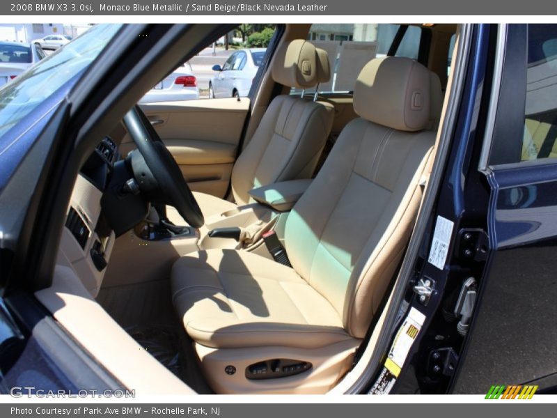 Monaco Blue Metallic / Sand Beige/Black Nevada Leather 2008 BMW X3 3.0si