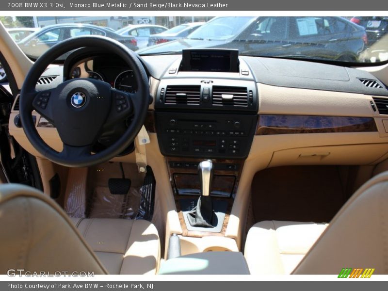 Monaco Blue Metallic / Sand Beige/Black Nevada Leather 2008 BMW X3 3.0si