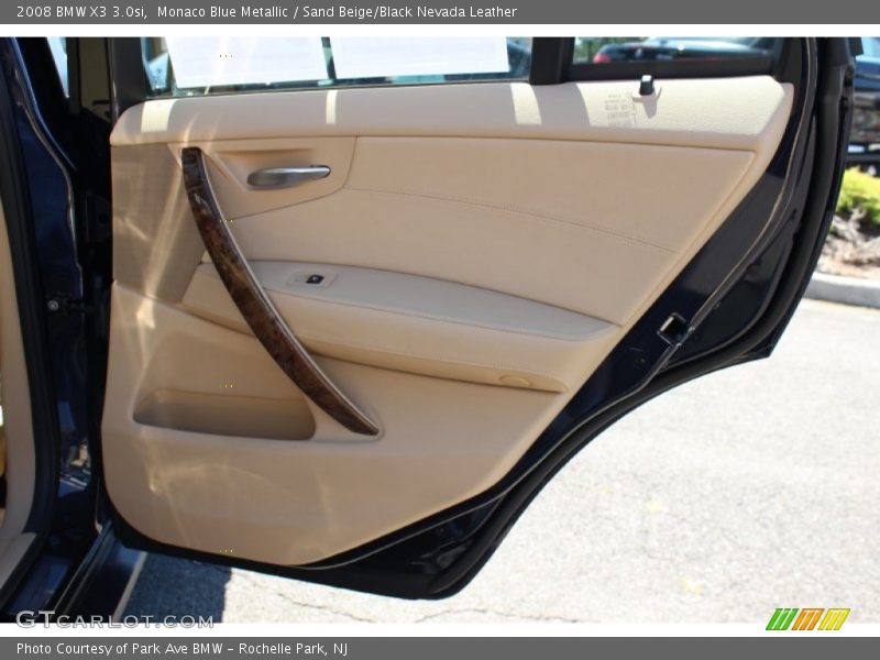 Monaco Blue Metallic / Sand Beige/Black Nevada Leather 2008 BMW X3 3.0si