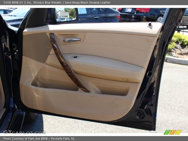 Monaco Blue Metallic / Sand Beige/Black Nevada Leather 2008 BMW X3 3.0si