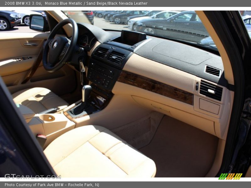 Monaco Blue Metallic / Sand Beige/Black Nevada Leather 2008 BMW X3 3.0si
