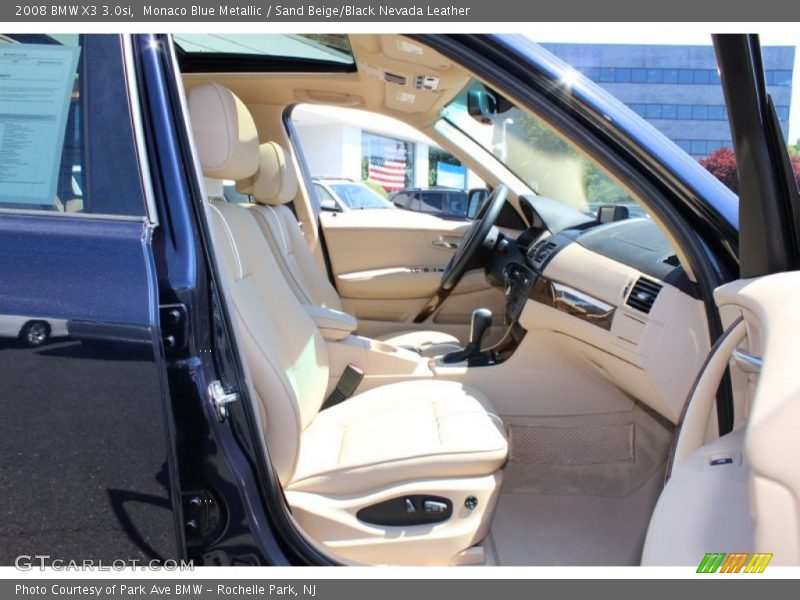 Monaco Blue Metallic / Sand Beige/Black Nevada Leather 2008 BMW X3 3.0si